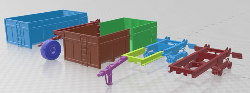Tractor Trailer Printable 3D प्रिंट मॉडल .c4d .max .obj .3ds .fbx .stl .blend 