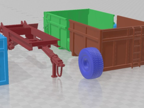 Tractor Trailer Printable 3D प्रिंट मॉडल
