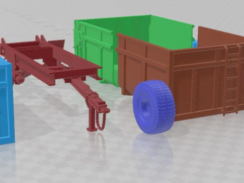 Tractor Trailer Printable 3D Print Model