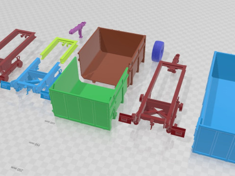 Tractor Trailer Printable 3D प्रिंट मॉडल