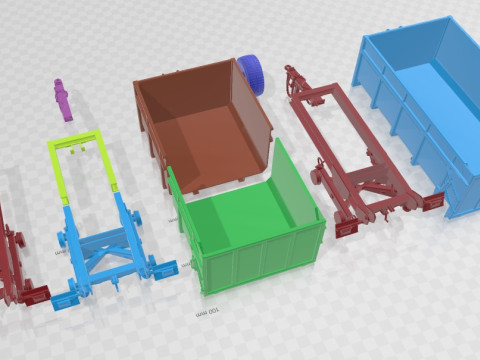 Tractor Trailer Printable 3D प्रिंट मॉडल