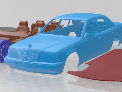 Mercedes Benz E Class W124 Sedan 1993 Printable Car 3Dプリントモデル