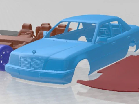 Mercedes Benz Classe E W124 Sedan 1993 Carro para imprimir Modelo de Impressão 3D