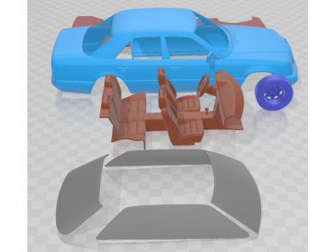 Mercedes Benz E Class W124 Sedan 1993 Printable Car 3D Принт Модель