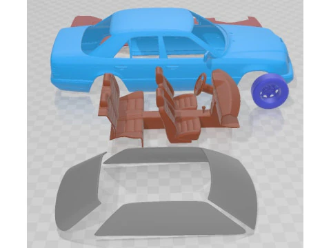 Mercedes Benz E Class W124 Sedan 1993 Printable Car 3D Print Model