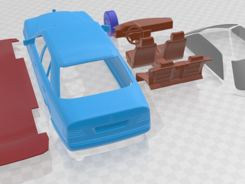Mercedes Benz E Class W124 Sedan 1993 Printable Car 3D Принт Модель