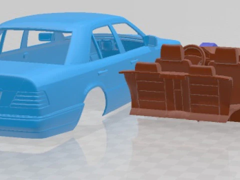Mercedes Benz E Class W124 Sedan 1993 Printable Car 3D Print Model