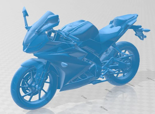 Moto Imprim&iacute;vel Yamaha R15 2020 Modelo de Impressão 3D .c4d .max .obj .3ds .fbx .stl .blend 