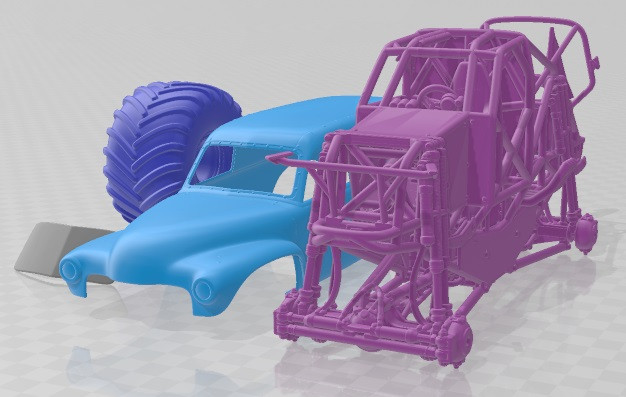 Grave Digger Monster Truck Printable Modelo de impresión 3D .c4d .max .obj .3ds .fbx .stl .blend 