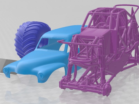 Grave Digger Monster Truck Printable 3D Print Model