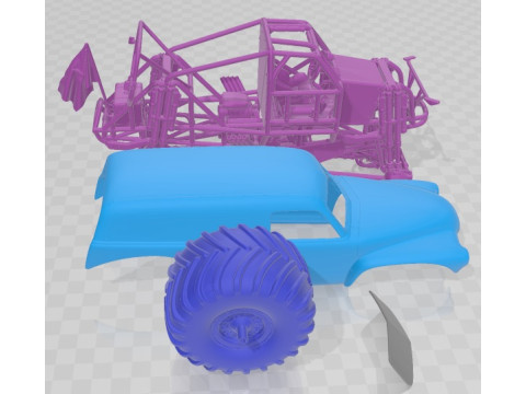 Grave Digger Monster Truck Printable Modelo de impresión 3D