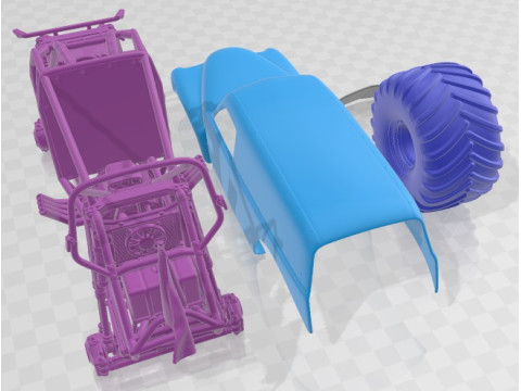 Grave Digger Monster Truck Printable Modelo de impresión 3D