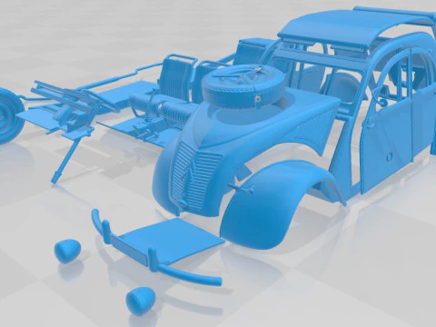 Citroen 2CV Sahara Printable Car 3D Print Model
