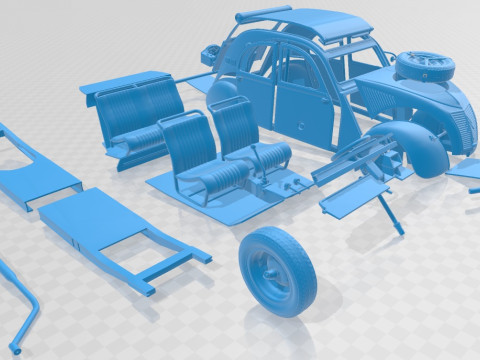 Citroen 2CV Sahara Printable Car Model do druku 3D