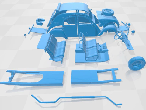 Citroen 2CV Sahara Printable Car 3D Print Model