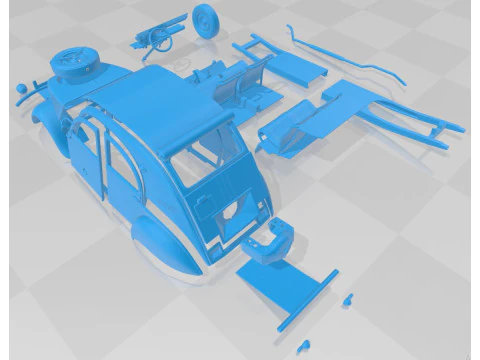 Citroen 2CV Sahara Printable Car 3D Print Model