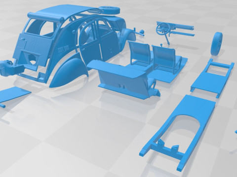 Citroen 2CV Sahara Printable Car Model do druku 3D