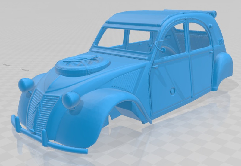 Citroen 2CV Sahara Printable Body Car 3Dプリントモデル .c4d .max .obj .3ds .fbx .stl .blend 
