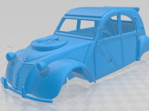 Citroen 2CV Sahara Printable Body Car Model do druku 3D
