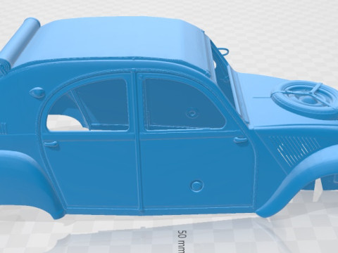 Citroen 2CV Sahara Printable Body Car 3Dプリントモデル