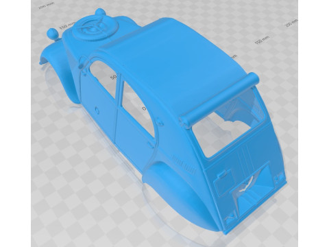Citroen 2CV Sahara Printable Body Car 3Dプリントモデル