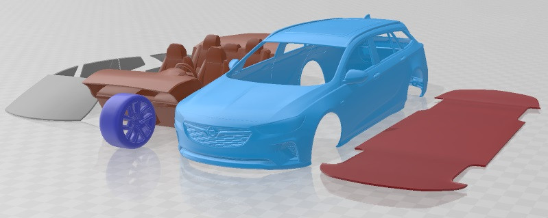 Opel Insignia GSI Sport Tourer 2019 Printable Car Modello di stampa 3D .c4d .max .obj .3ds .fbx .stl .blend 