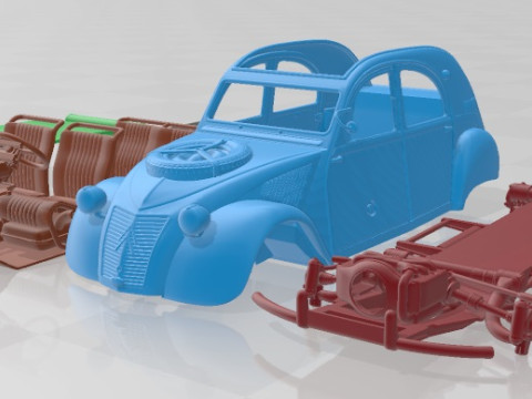 Citroen 2CV Sahara Printable Car 3D Print Model