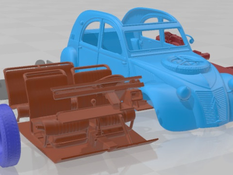 Citroen 2CV Sahara Printable Car Modello di stampa 3D