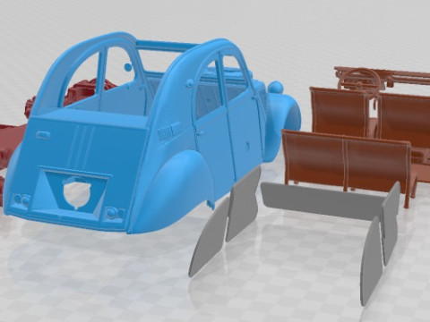 Citroen 2CV Sahara Printable Car Modello di stampa 3D