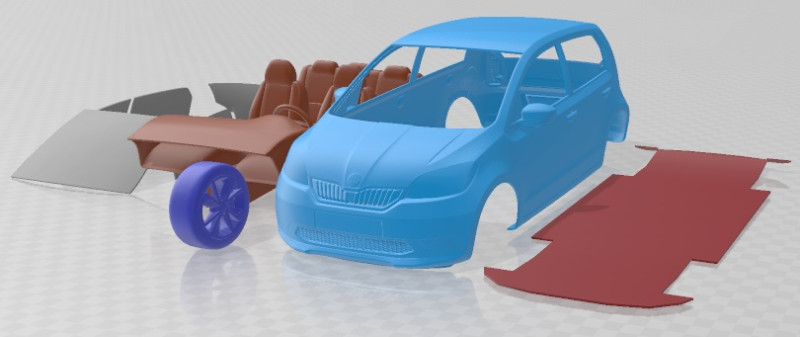 Skoda Citigo IV 2020 Printable Car 3D 프린트 모델 .c4d .max .obj .3ds .fbx .stl .blend 
