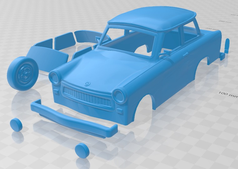 Trabant 601 Printable Car 3Dプリントモデル .c4d .max .obj .3ds .fbx .stl .blend 