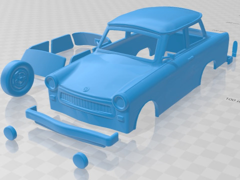 Trabant 601 Printable Car 3D Print Model