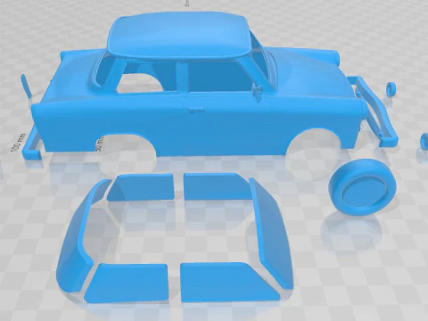 Trabant 601 Printable Car 3D Print Model