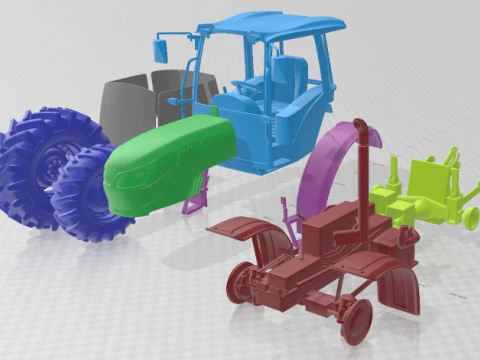 कुबोटा एम 7060 2018 प्रिंट करने योग्य ट्रैक्टर 3D प्रिंट मॉडल