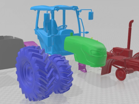 Kubota M 7060 2018 Printable Tractor 3D 프린트 모델