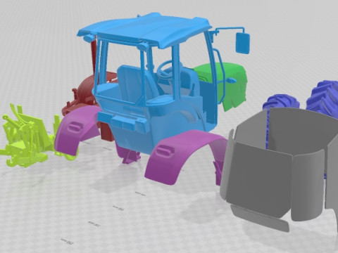 Kubota M 7060 2018 Printable Tractor 3D 프린트 모델