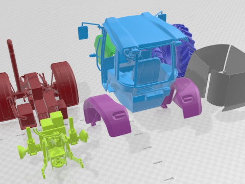 Kubota M 7060 2018 Printable Tractor 3D 프린트 모델