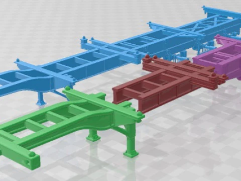 Trailer Semi Pratt Container Chassis 40ft 2018 Printable 3D Print Model