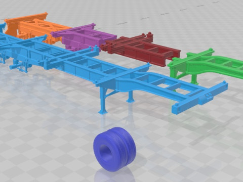 Trailer Semi Pratt Container Chassis 40ft 2018 Printable 3Dプリントモデル
