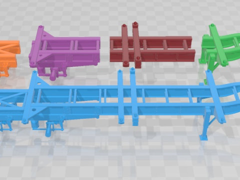 Trailer Semi Pratt Container Chassis 40ft 2018 Printable 3Dプリントモデル