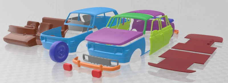 Wartburg 353 1991 Printable Car 3D Print Model .c4d .max .obj .3ds .fbx .stl .blend 