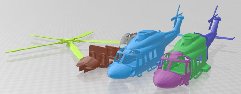 Agusta Westland AW139D Printable Helicopter Modelo de impresión 3D .c4d .max .obj .3ds .fbx .stl .blend 