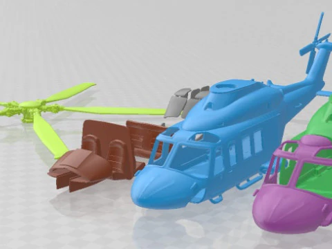 Agusta Westland AW139D Printable Helicopter 3D Print Model