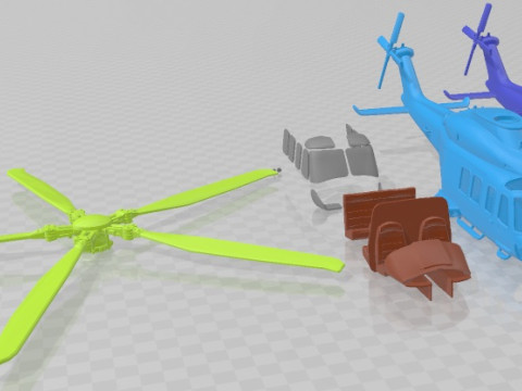 Agusta Westland AW139D Printable Helicopter Modelo de impresión 3D