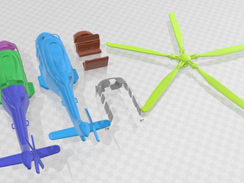 Agusta Westland AW139D Printable Helicopter Modelo de impresión 3D