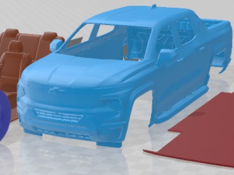 Chevrolet Silverado EV WT Printable Car 3D 프린트 모델