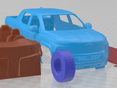 Chevrolet Silverado EV WT Printable Car 3D Print Model