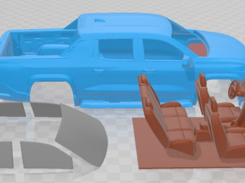 Chevrolet Silverado EV WT Printable Car Modèles 3D en vedette