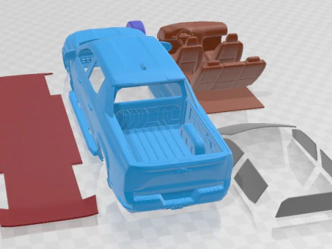 Chevrolet Silverado EV WT Printable Car 3D Print Model