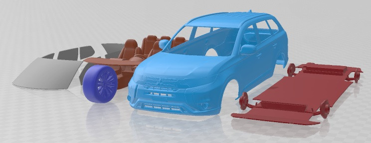 Mitsubishi Outlander 2019 Printable Car Modelo de impresión 3D .c4d .max .obj .3ds .fbx .stl .blend 